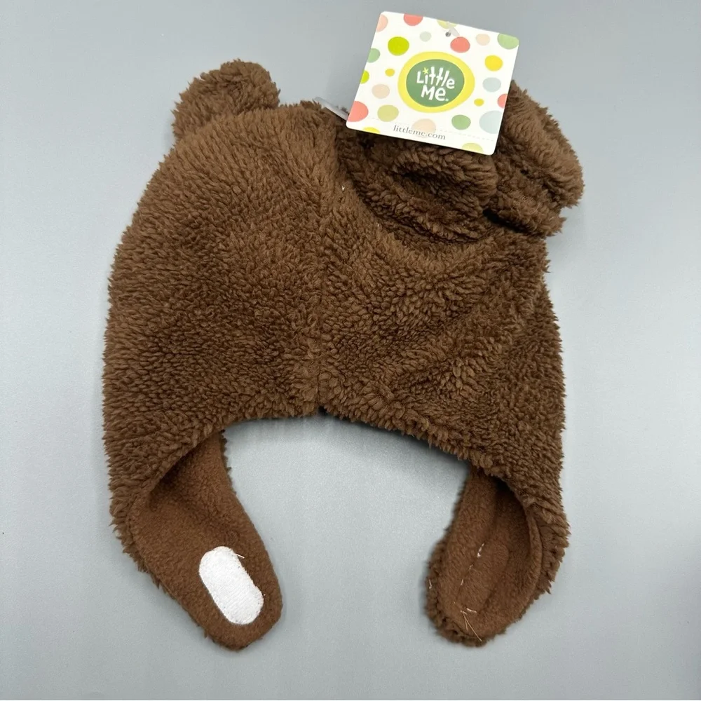 Little Me Winter Bear Soft Hat Mittens Set Size 12-24M Brown